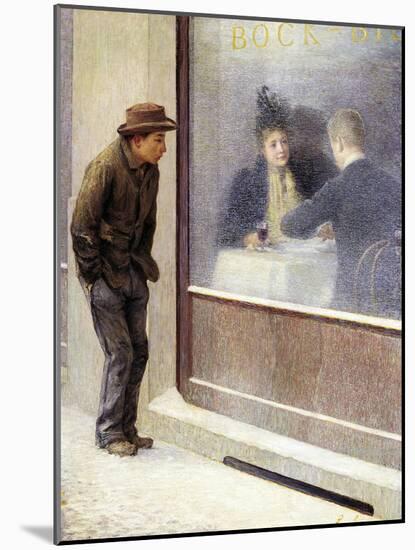 Reflections of a Hungry Man or Social Contrasts, 1893-Emilio Longoni-Mounted Giclee Print