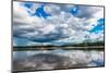 Reflections of clouds in the Casiquiare River in the deep south of Venezuela-Michael Runkel-Mounted Photographic Print