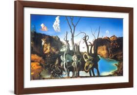 Reflections of Elephants-Salvador Dalí-Framed Art Print