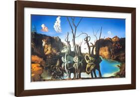 Reflections of Elephants-Salvador Dalí-Framed Art Print