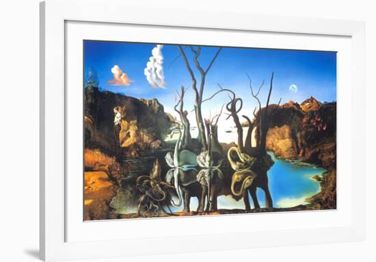 Reflections of Elephants-Salvador Dalí-Framed Art Print