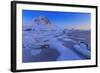 Reflections of Full Moon in the Frozen Sea, Lyngedal, Lofoten Islands, Arctic, Norway, Scandinavia-Roberto Moiola-Framed Photographic Print