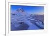 Reflections of Full Moon in the Frozen Sea, Lyngedal, Lofoten Islands, Arctic, Norway, Scandinavia-Roberto Moiola-Framed Photographic Print