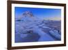 Reflections of Full Moon in the Frozen Sea, Lyngedal, Lofoten Islands, Arctic, Norway, Scandinavia-Roberto Moiola-Framed Photographic Print