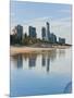 Reflections of High Rise Buildings at Surfers Paradise Beach, Gold Coast, Queensland, Australia-Matthew Williams-Ellis-Mounted Photographic Print