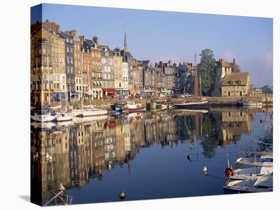 Reflections of Houses and Boats in the Old Harbour at Honfleur, Basse Normandie, France, Europe-Richard Ashworth-Stretched Canvas