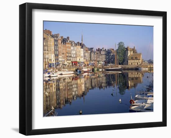 Reflections of Houses and Boats in the Old Harbour at Honfleur, Basse Normandie, France, Europe-Richard Ashworth-Framed Photographic Print