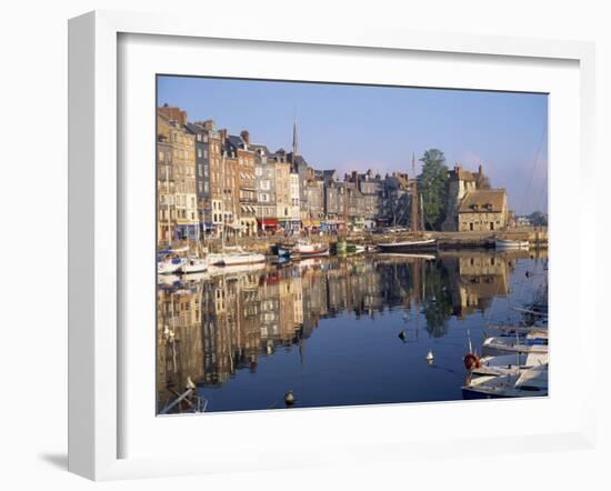 Reflections of Houses and Boats in the Old Harbour at Honfleur, Basse Normandie, France, Europe-Richard Ashworth-Framed Photographic Print