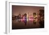 Reflections of Led Lighting in the Rain at Xiangji Temple, Hangzhou, Zhejiang, China, Asia-Andreas Brandl-Framed Photographic Print