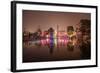 Reflections of Led Lighting in the Rain at Xiangji Temple, Hangzhou, Zhejiang, China, Asia-Andreas Brandl-Framed Photographic Print