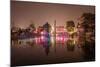 Reflections of Led Lighting in the Rain at Xiangji Temple, Hangzhou, Zhejiang, China, Asia-Andreas Brandl-Mounted Photographic Print