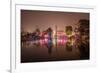 Reflections of Led Lighting in the Rain at Xiangji Temple, Hangzhou, Zhejiang, China, Asia-Andreas Brandl-Framed Photographic Print