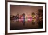 Reflections of Led Lighting in the Rain at Xiangji Temple, Hangzhou, Zhejiang, China, Asia-Andreas Brandl-Framed Photographic Print