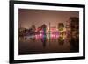 Reflections of Led Lighting in the Rain at Xiangji Temple, Hangzhou, Zhejiang, China, Asia-Andreas Brandl-Framed Photographic Print