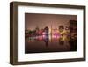 Reflections of Led Lighting in the Rain at Xiangji Temple, Hangzhou, Zhejiang, China, Asia-Andreas Brandl-Framed Photographic Print