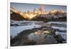 Reflections of Mount Fitz Roy and Cerro Torre in autumn, Argentina-Ed Rhodes-Framed Photographic Print