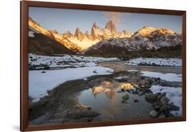 Reflections of Mount Fitz Roy and Cerro Torre in autumn, Argentina-Ed Rhodes-Framed Photographic Print