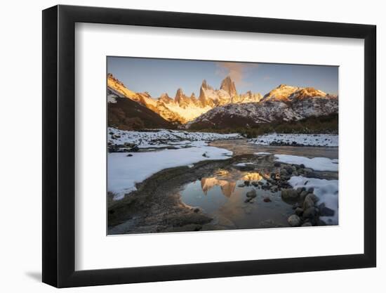 Reflections of Mount Fitz Roy and Cerro Torre in autumn, Argentina-Ed Rhodes-Framed Photographic Print