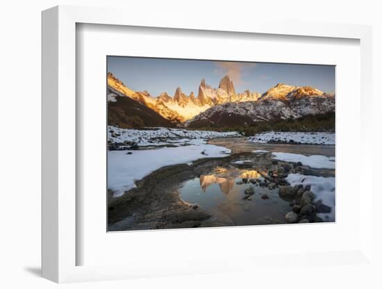 Reflections of Mount Fitz Roy and Cerro Torre in autumn, Argentina-Ed Rhodes-Framed Photographic Print
