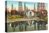 Reflections of Oil Wells in Lake of Oil-null-Stretched Canvas