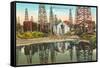 Reflections of Oil Wells in Lake of Oil-null-Framed Stretched Canvas