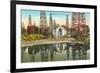 Reflections of Oil Wells in Lake of Oil-null-Framed Premium Giclee Print