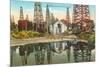 Reflections of Oil Wells in Lake of Oil-null-Mounted Premium Giclee Print