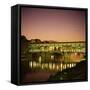 Reflections of the Ponte Vecchio Dating from 1345, Tuscany, Italy-Christopher Rennie-Framed Stretched Canvas