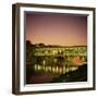 Reflections of the Ponte Vecchio Dating from 1345, Tuscany, Italy-Christopher Rennie-Framed Photographic Print