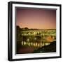 Reflections of the Ponte Vecchio Dating from 1345, Tuscany, Italy-Christopher Rennie-Framed Photographic Print