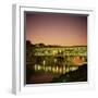 Reflections of the Ponte Vecchio Dating from 1345, Tuscany, Italy-Christopher Rennie-Framed Photographic Print