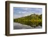 Reflections of the riverbank on Yanayacu Lake, Rio Pacaya, Pacaya-Samiria Reserve, Peru-Michael Nolan-Framed Photographic Print