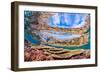 Reflections on a coral reef-Underwater view of a wave breaking over a coral reef-Mark A Johnson-Framed Photographic Print