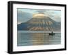 Reflections on Lake Atitlan with Fishing Boat, Panajachel, Western Highlands, Guatemala-Cindy Miller Hopkins-Framed Premium Photographic Print