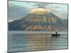 Reflections on Lake Atitlan with Fishing Boat, Panajachel, Western Highlands, Guatemala-Cindy Miller Hopkins-Mounted Premium Photographic Print