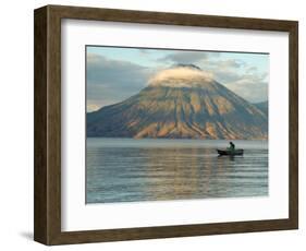 Reflections on Lake Atitlan with Fishing Boat, Panajachel, Western Highlands, Guatemala-Cindy Miller Hopkins-Framed Photographic Print