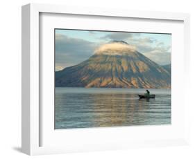 Reflections on Lake Atitlan with Fishing Boat, Panajachel, Western Highlands, Guatemala-Cindy Miller Hopkins-Framed Photographic Print