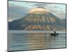 Reflections on Lake Atitlan with Fishing Boat, Panajachel, Western Highlands, Guatemala-Cindy Miller Hopkins-Mounted Photographic Print