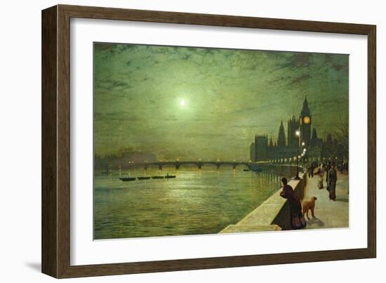 Reflections on the Thames, Westminster, 1880-John Atkinson Grimshaw-Framed Giclee Print