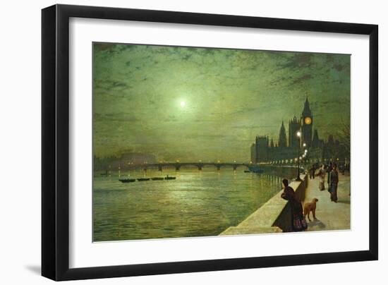 Reflections on the Thames, Westminster, 1880-John Atkinson Grimshaw-Framed Giclee Print