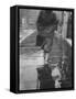 Reflections on Wet Pavement-Emil Otto Hoppé-Framed Stretched Canvas