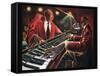 Reflections - Piano Player-Steven Johnson-Framed Stretched Canvas