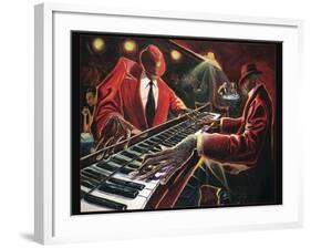 Reflections - Piano Player-Steven Johnson-Framed Art Print