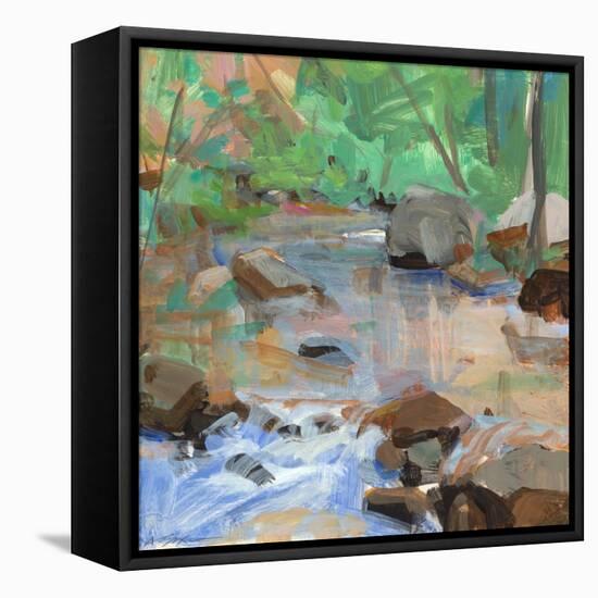 Reflections under Green-Angela Saxon-Framed Stretched Canvas