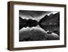 Reflective Mountain Lake Landscape in Black and White Foreground Stones-Sam Kynman-Cole-Framed Photographic Print