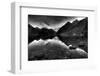 Reflective Mountain Lake Landscape in Black and White Foreground Stones-Sam Kynman-Cole-Framed Photographic Print