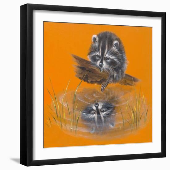 Reflective Racoon - 35A-Peggy Harris-Framed Giclee Print