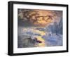 Reflective River (New York City: Ships on the East River, Statue of Liberty in the Distance)-Joseph Pennell-Framed Giclee Print