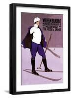 Reflective Skier in Turtleneck-null-Framed Art Print