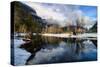 Reflectrion Scene, Mid Winter, Yosemite Falls and Clearing Storm, National Park-Vincent James-Stretched Canvas